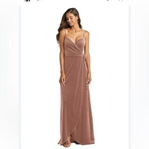 NWT AFTER‎ SIX | Tawny Rose 1536 Full length Velvet Wrap Dress S